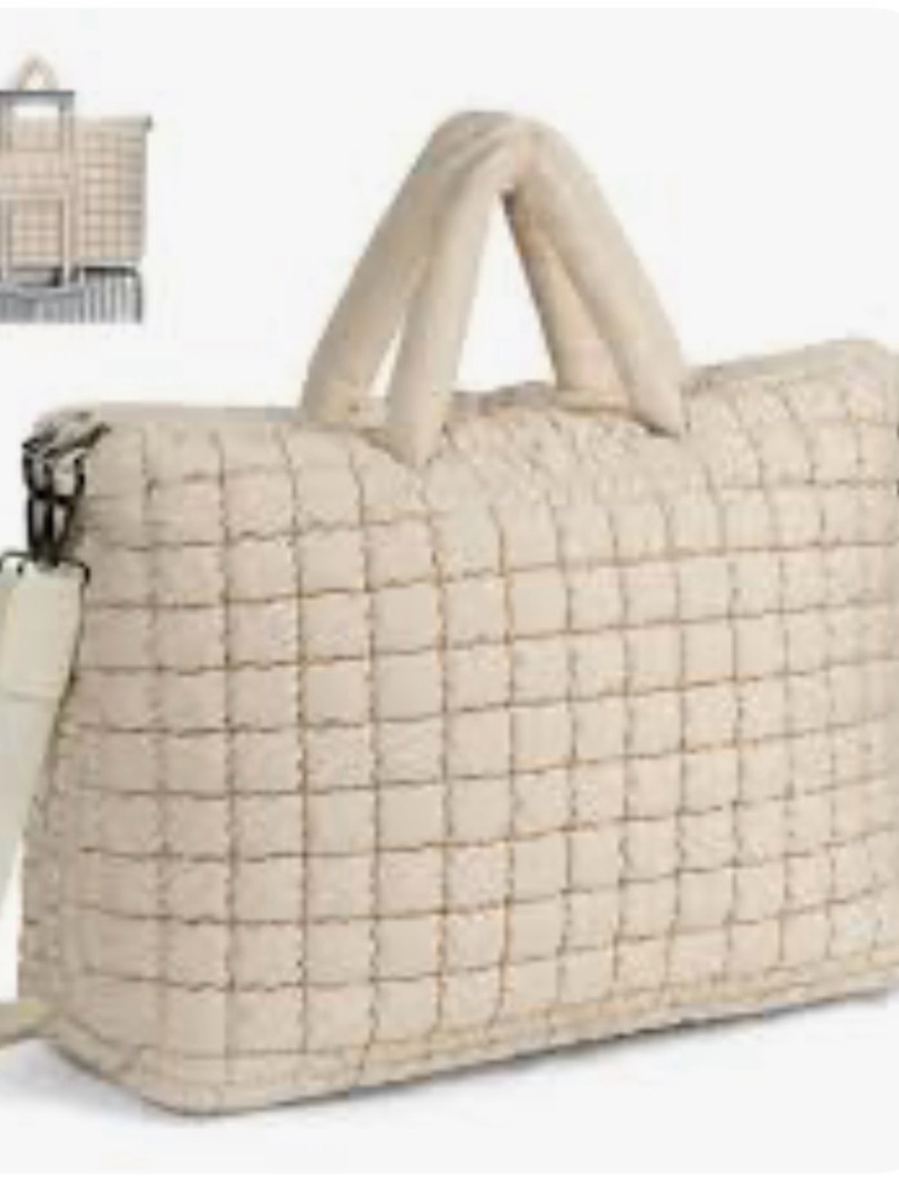 NWOT A new day Target Quilted Cream Tote Bag with Top Handles
